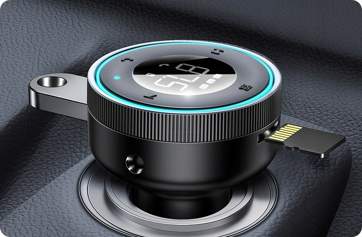 BASEUS TRANSMITER FM BLUETOOTH ŁADOWARKA SAMOCHODOWA USB 2.4A PD TF AUX