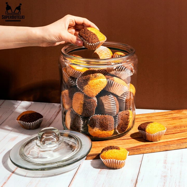 Słoik szklany 4 L pojemnik kuchenny na GRZYBY SUSZONE ŻYWNOŚĆ MĄKĘ KAWĘ