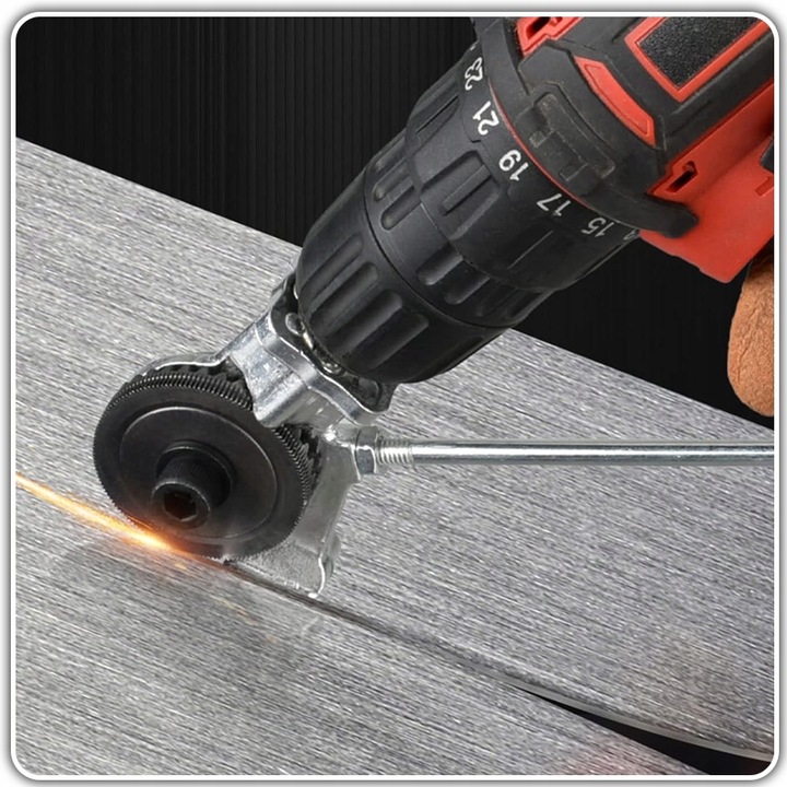 ADAPTER DO CIĘCIA BLACHY NA WKRĘTARKĘ WIERTARKĘ PRZYSTAWKA NOŻYCE