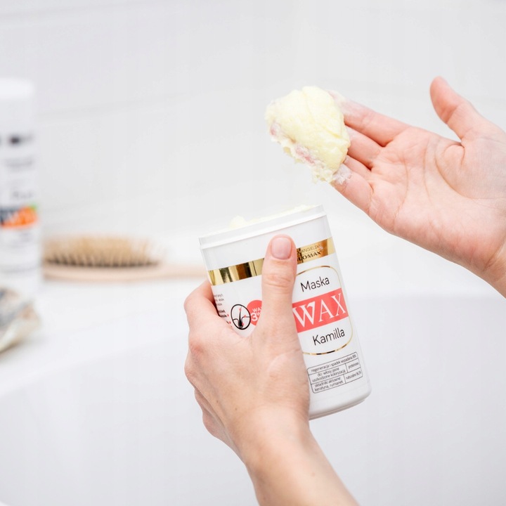 Maska do włosów farbowanych blond i na skórę głowy, Wax Kamilla 480ml