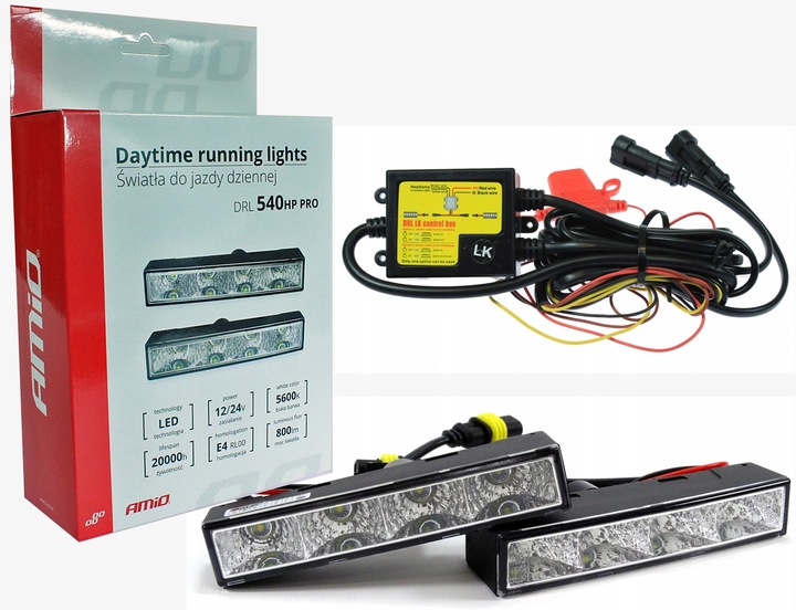 ŚWIATŁA do jazdy dziennej LED dzienne drl NSSC 540 PRO 12V 24V +GR