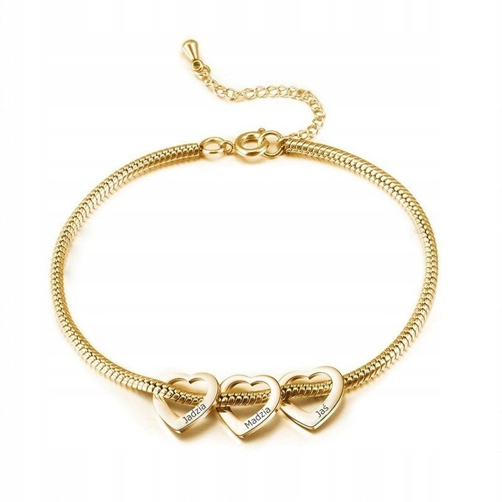 BRANSOLETKA żmijka SERCA dla KOBIETY mamy GRAWER