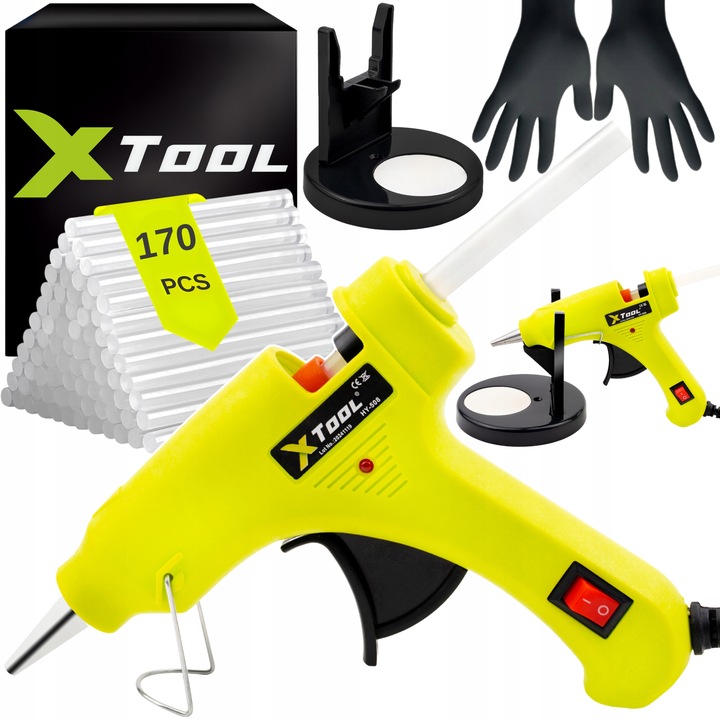 PISTOLET DO KLEJU NA GORĄCO DO KLEJENIA KLEJARKA KLEJ 20x WKŁADY 7mm