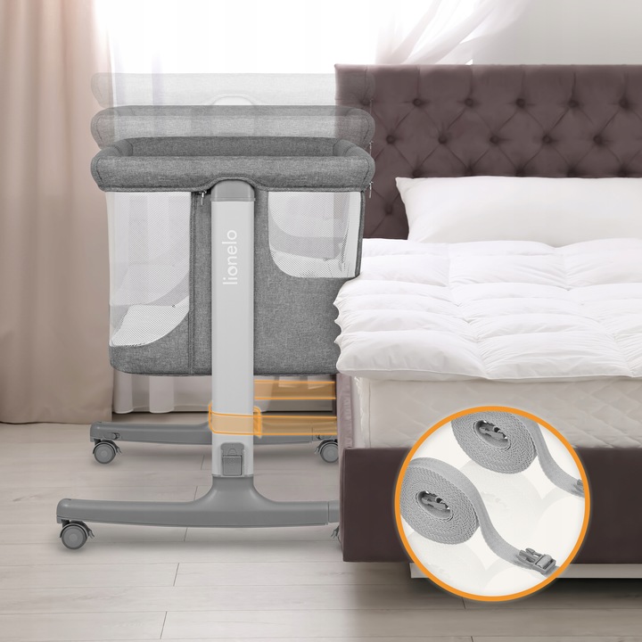 Łóżeczko dostawne, wolnostojące, kołyska 3w1 zestaw dodatków Lionelo Aurora