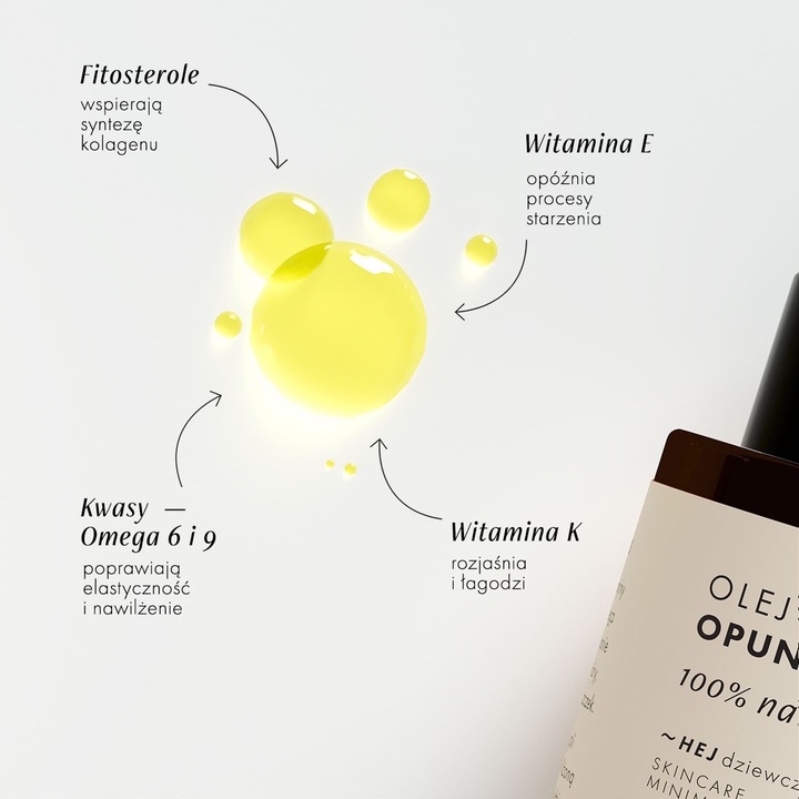 ~Hej dziewczyno, Olej z Opuncji Figowej, 100% BIO Organiczny, Premium, 30ml