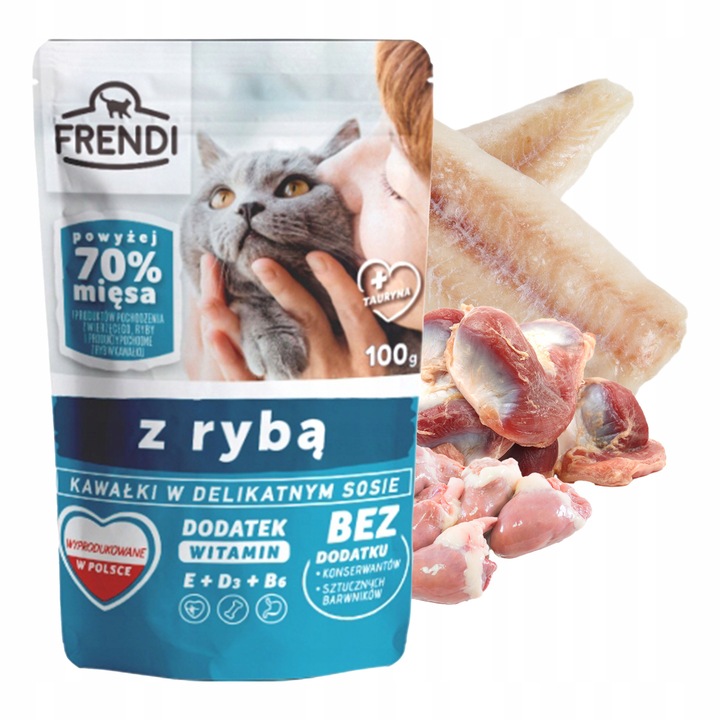 FRENDI Saszetka karma mokra dla kota mix smaków 48 x 100g
