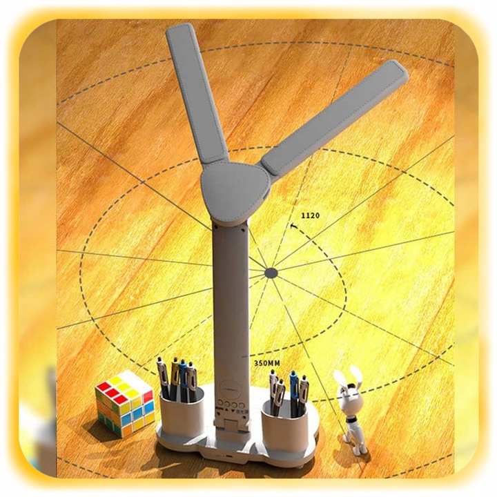 PODWÓJNA LAMPKA BIURKOWA LED Z ORGANIZEREM WYŚWIETLACZEM TEMP ZEGAR