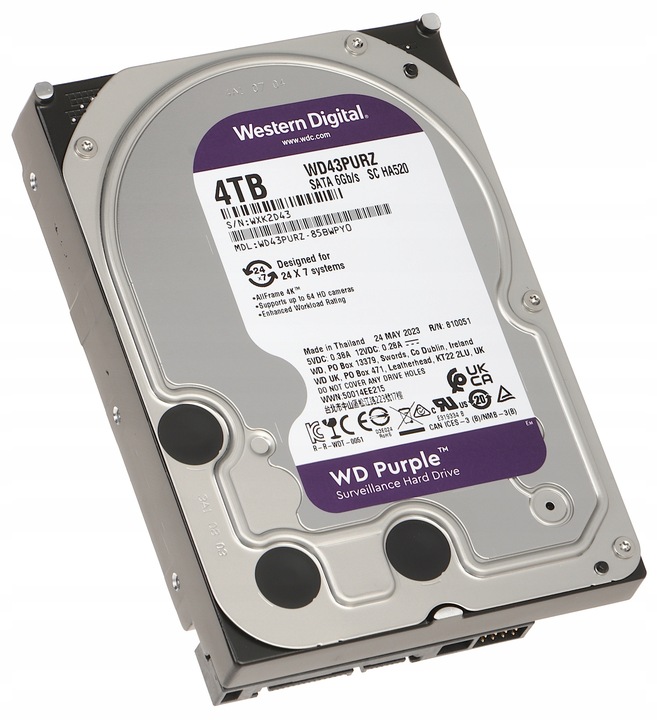 Dysk twardy Western Digital WD Purple WD43PURZ 4TB SATA 3,5"