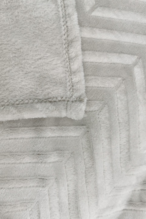 GRUBY KOC 200x220 cm CIEPŁA NARZUTA NA ŁÓŻKO DLA CIEBIE PREZENT JASNY SZARY