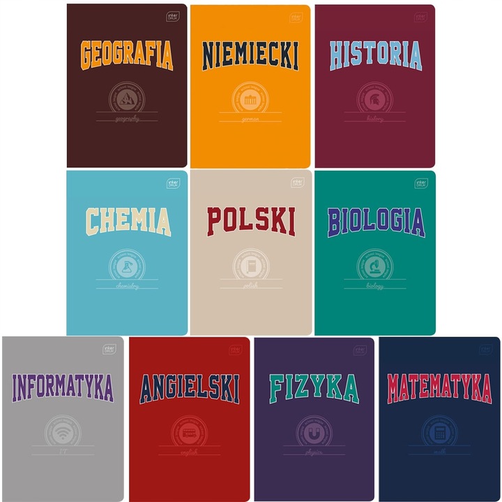 ZESZYTY TEMATYCZNE ZESTAW 10szt A5 60k ściąga