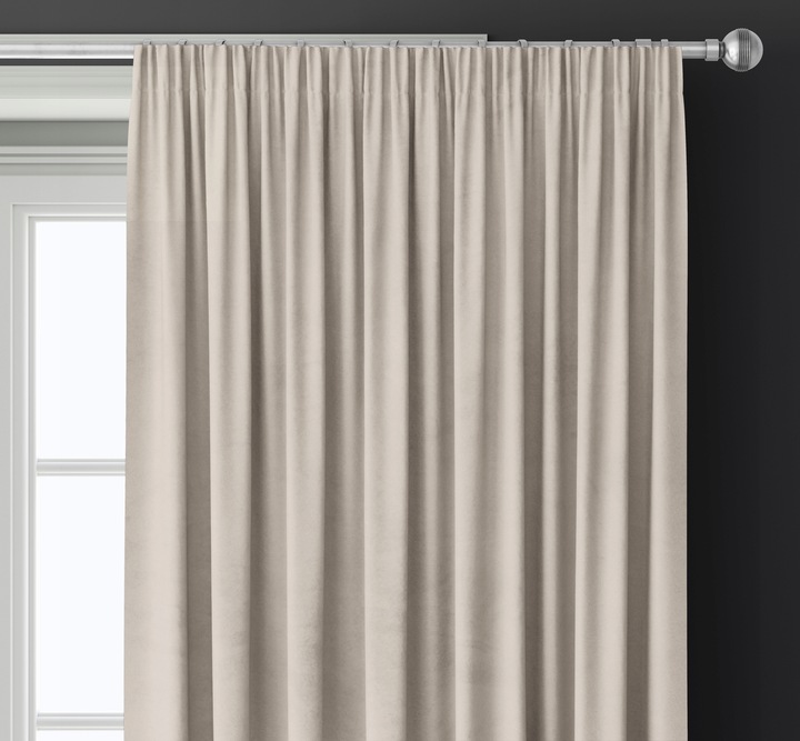 ZASŁONA WELUROWA NA TAŚMIE NA ŻABKI 140x250 KASZMIROWY BEŻOWA GRUBA