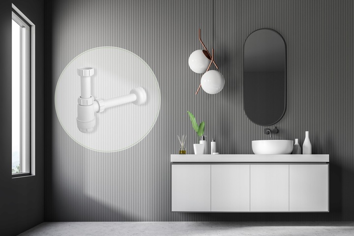 Syfon Umywalkowy Butelkowy Biały Niski Mcalpine