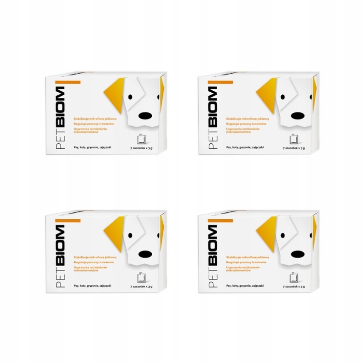 *PAKIET 4 OP.PETBIOM (21G) PROBIOTYK DLA PSA, KOTA