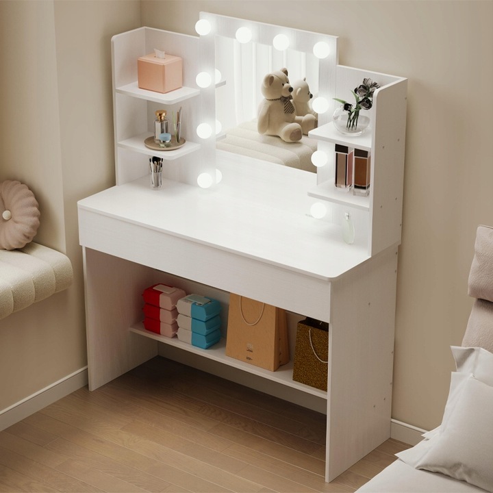 TOALETKA KOSMETYCZNA MAKIJAŻU WIZAŻU Z LUSTREM LED LOFT NOWOCZESNA 110