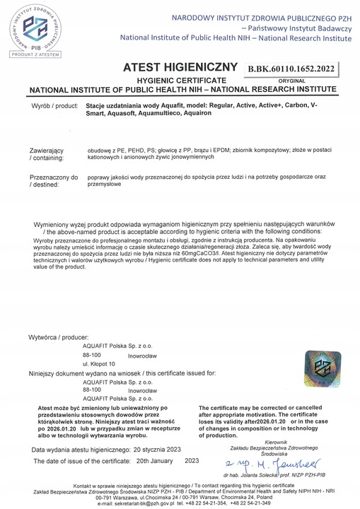 Zmiękczacz wody do domu AQUAFIT Active 32 Stacja uzdatniania wody Szary