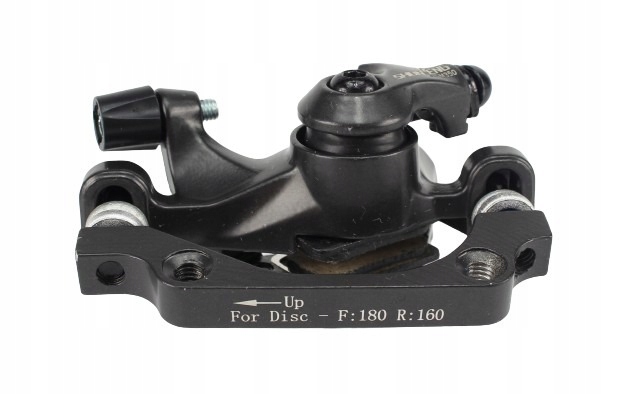 ZACISK HAMULCA TARCZOWEGO ALUMINIOWY UNIWERSALNY PRZÓD 180mm, TYŁ 160mm