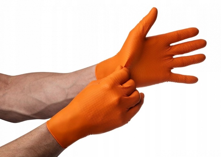 Rękawice Nitrylowe Mercator GOGRIP ORANGE Pomarańczowe 50 sztuk XL