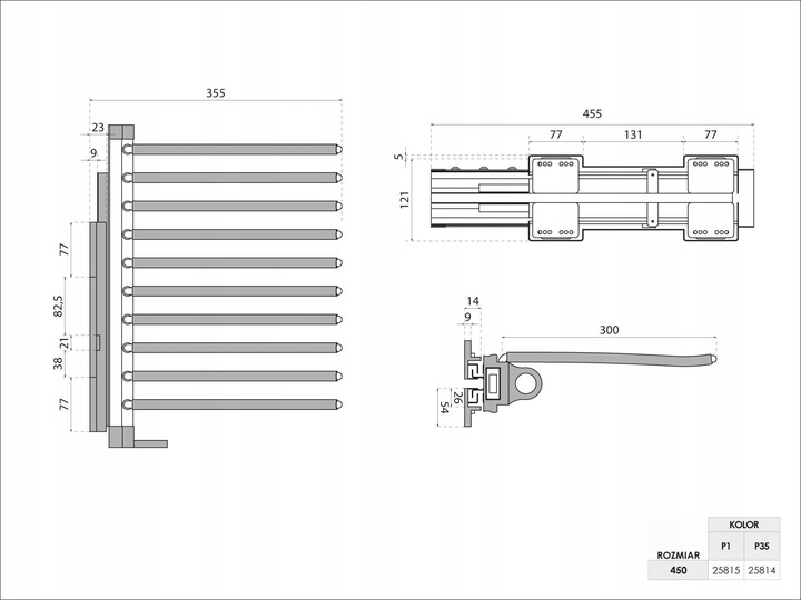 WIESZAK WYSUWANY BOCZNY NA SPODNIE WB-667 P35 ATM SYMPHONY GRAFIT