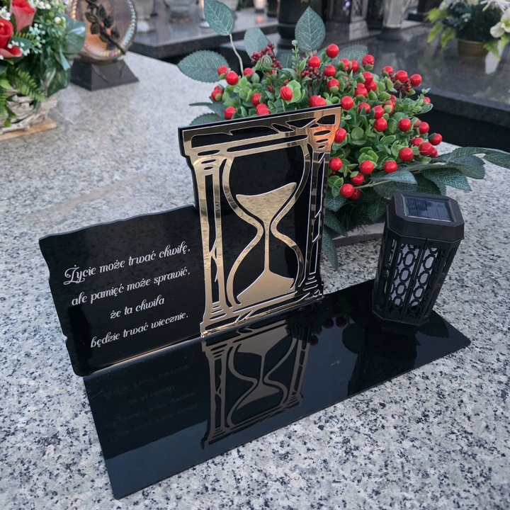 SOLARNY ZNICZ Led Statuetka NA CMENTARZ GRÓB DUŻA Lampka Led z Grawerem
