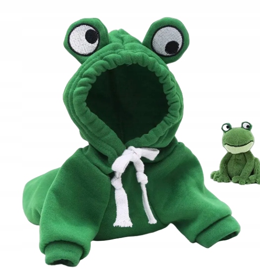 UBRANIE PRZEBRANIE DLA PSA KOTA BLUZA Z KAPTUREM ZIELONA ŻABA S