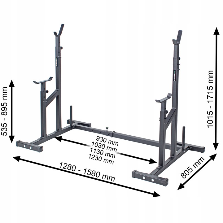 Regulowane STOJAKI POD SZTANGĘ z asekuracją Endorfit EH-S004