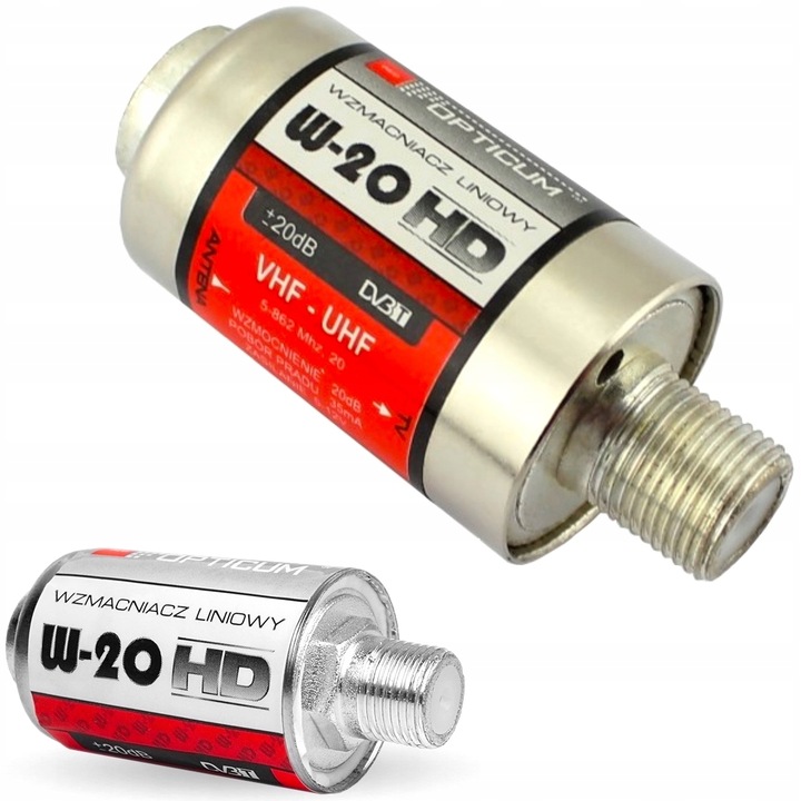 ZESTAW 20dB / Wzmacniacz Zasilacz Antenowy Wtyk F