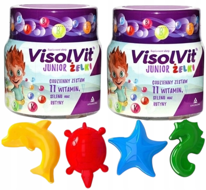 Visolvit Junior żelki - WITAMINY DLA DZIECI 2x50 sztuk + FOREMKI GRATIS!