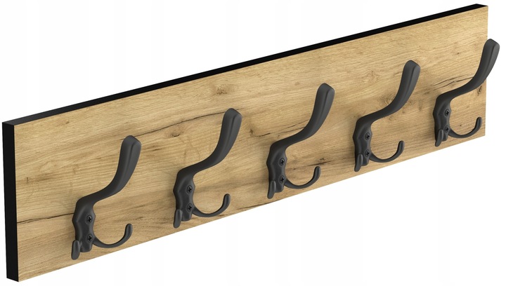 WIESZAK ŚCIENNY WISZĄCY NA UBRANIA WISZĄCY DĄB CRAFT CZARNY DUŻY