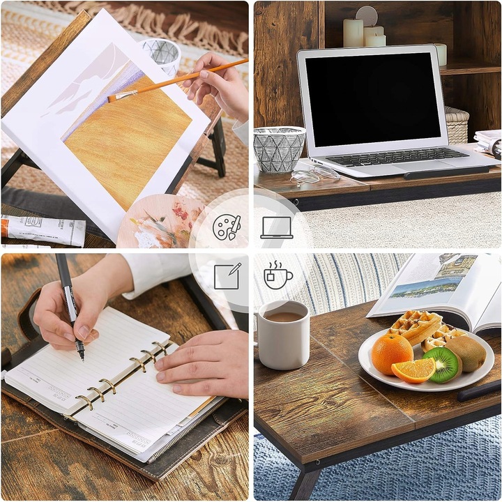 Składany Stolik Pod Laptopa Taca do Łóżka Rustykalna Podstawka