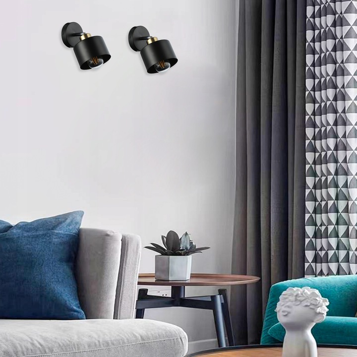 Lampa Ścienna Kinkiet LED E27 LOFT USTAWNA METALOWA