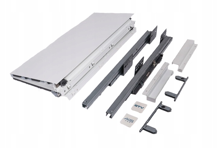 Szuflada GTV Axis PRO biała Bardzo Wysoka 500 H199 L500 3D 199 Cichy