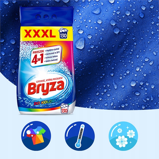 Zestaw Bryza 4w1 Proszek do prania koloru 2 x 8,45 kg 260 prań XXL