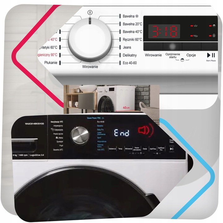 Pralka AMICA GWAS712DL 7kg 1200obr 15programów AutoSensor wymienne
