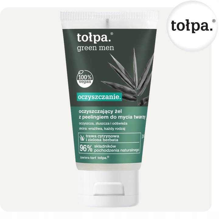 Oczyszczający Żel z Peelingiem do Mycia Twarzy Męski Green Men 150 ml Tołpa