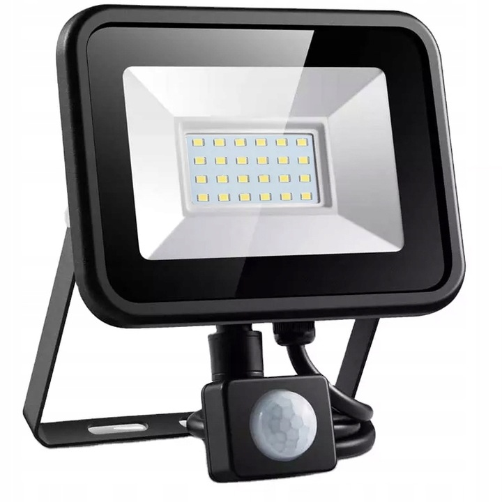 HALOGEN Naświetlacz LED z CZUJNIKIEM RUCHU 20W SZKŁO HARTOWANE Lampa