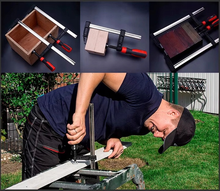 Ścisk Stolarski Do Drewna Zacisk Uchwyt 80x400mm Warsztatowy Śrubowy