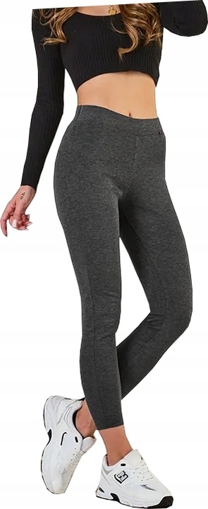 LEGGINSY BAWEŁNIANE damskie KLASYCZNE getry MODELUJĄCE 100% KRYJĄCE - L/XL