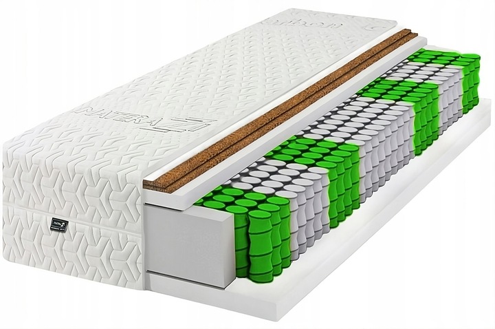 Materac 120x200 KOKOS x2 kieszeniowy H5 twardy pocket CARBON MAX