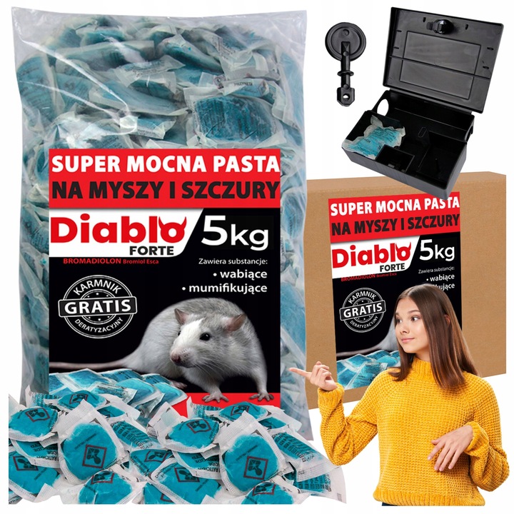 Trutka Na Myszy Szczury 5 kg Mocna Pasta Trucizna Na Gryzonie +Karmnik