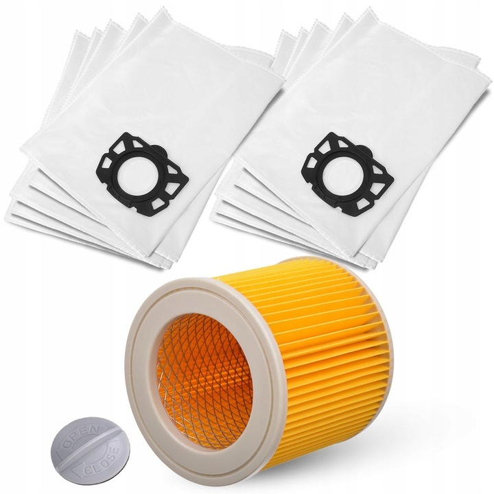 10x WORKI + FILTR DO ODKURZACZA KARCHER WD3 KFI 357 V17 V15 V19 SE WD2