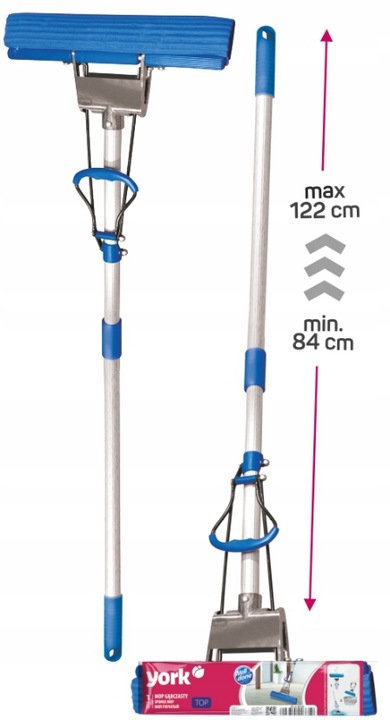 Mop gąbkowy TOP 27cm do podłóg ściągaczka wyciskany kij teleskopowy York
