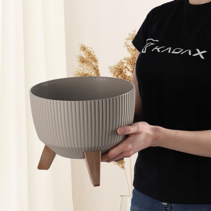 DONICZKA DONICA OSŁONKA NA NÓŻKACH WKŁAD KWIETNIK 24cm BEŻOWA MISA