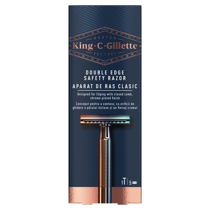 King C Gillette Double Edge, maszynka do golenia z metalową rączką
