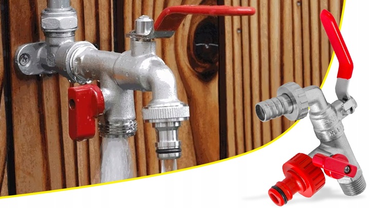 PODWÓJNY ZAWÓR KRAN S60 IBC DO ZBIORNIKA MAUZER KOREK ZŁĄCZE NA WĄŻ 2x