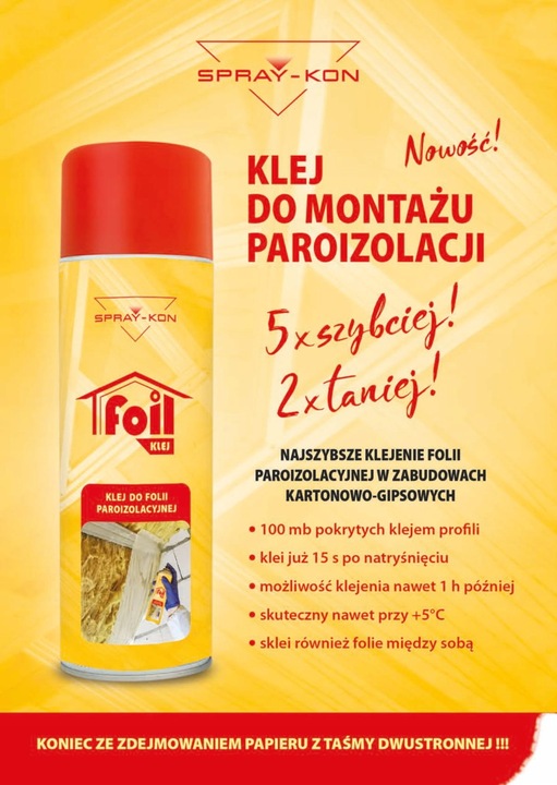 Klej do Folii Paroizolacyjnej i Membran w SPRAY-KON 500ML