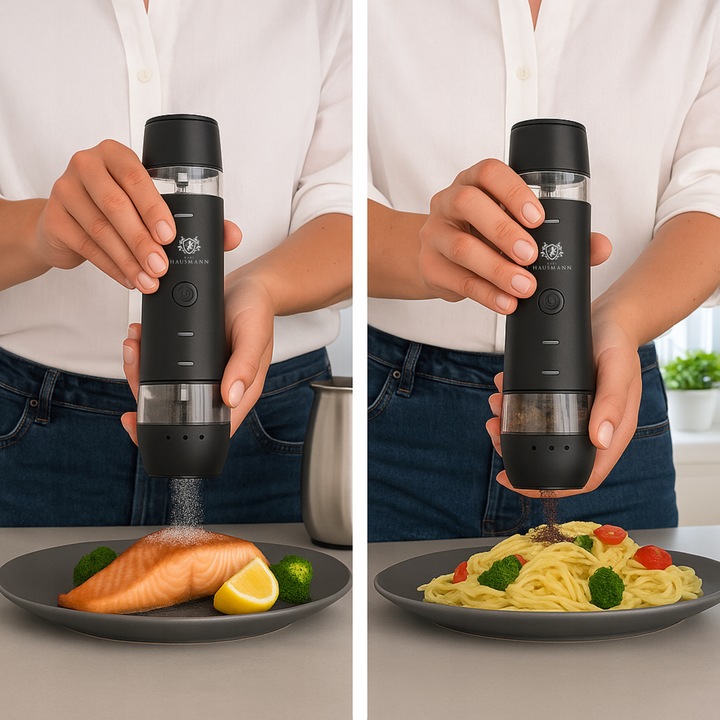 ELEKTRYCZNY MŁYNEK DO SOLI I PIEPRZU AKUMULATOROWY USB C MŁYNEK DO PIEPRZU