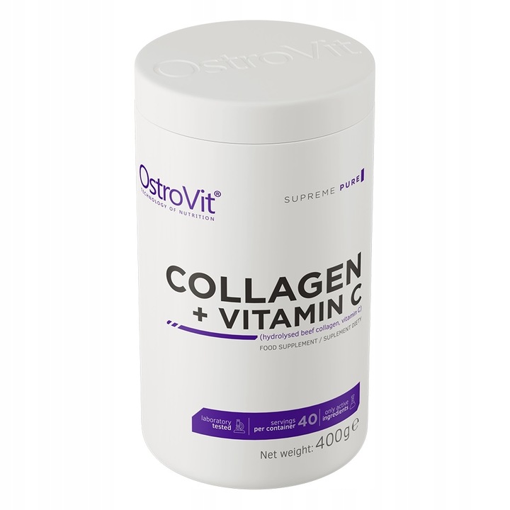 OstroVit Collagen + Vitamin C 400 G KOLAGEN Do Picia + Witamina C STAWY