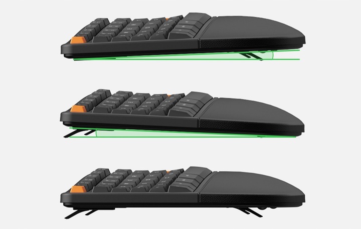 Bezprzewodowa Klawiatura Ergonomiczna Delux Gm905db Bluetooth 5.0 2.4g