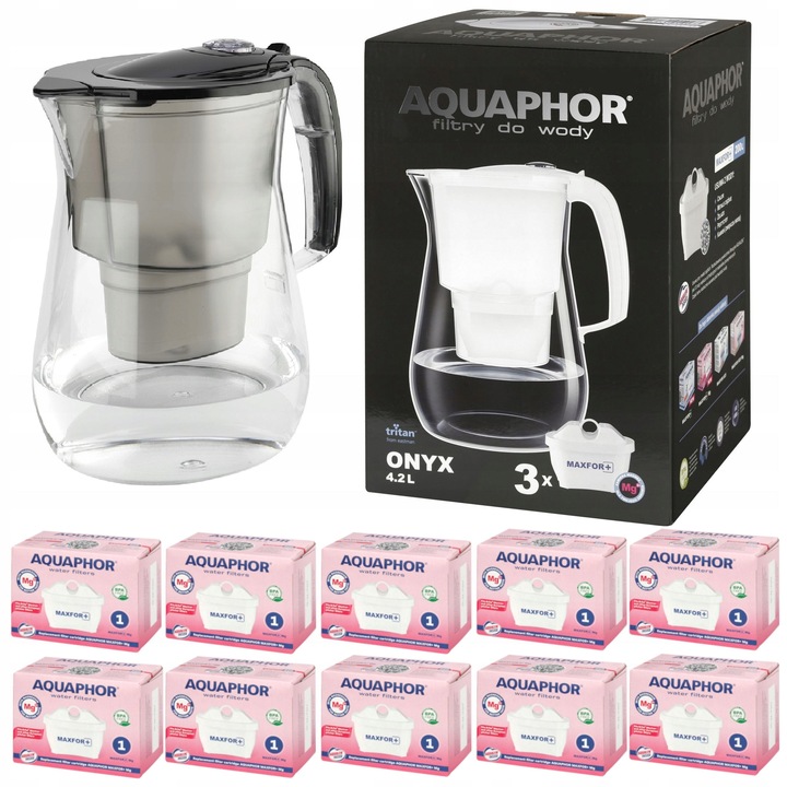 Dzbanek filtrujący Aquaphor Onyx + 10 wkładów Maxfor Mg