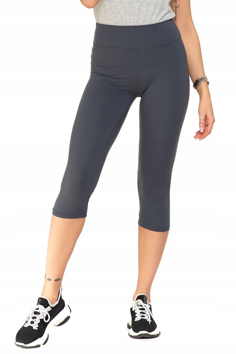 LEGGINSY DAMSKIE RYBACZKI 3/4 Z WYSOKIM STANEM ELASTYCZNE SZARE MORAJ L/XL